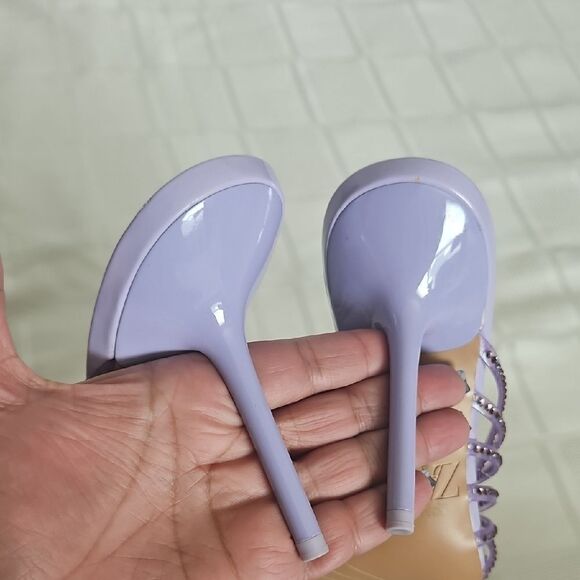 Zara Women's Purple Strappy Heels - Picture 8 of 16